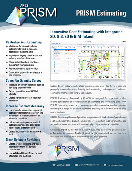 Download PRISM Estimating datasheet